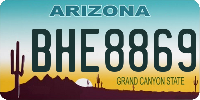 AZ license plate BHE8869