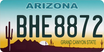 AZ license plate BHE8872