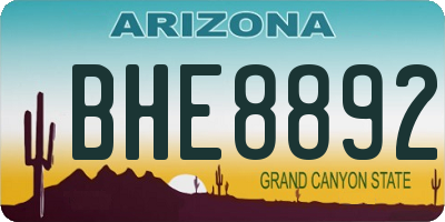 AZ license plate BHE8892