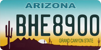 AZ license plate BHE8900