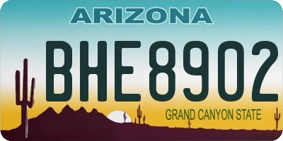AZ license plate BHE8902
