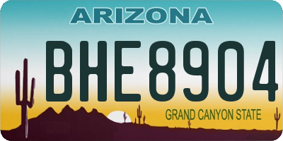 AZ license plate BHE8904