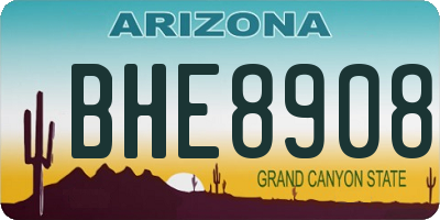 AZ license plate BHE8908