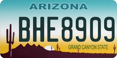 AZ license plate BHE8909