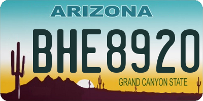 AZ license plate BHE8920