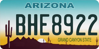 AZ license plate BHE8922