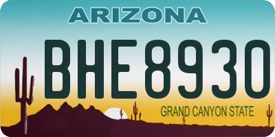 AZ license plate BHE8930