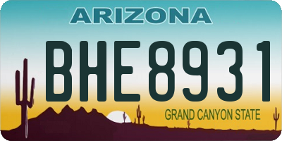 AZ license plate BHE8931