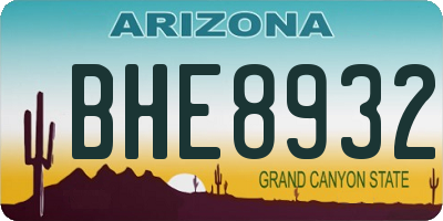 AZ license plate BHE8932