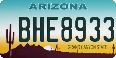 AZ license plate BHE8933