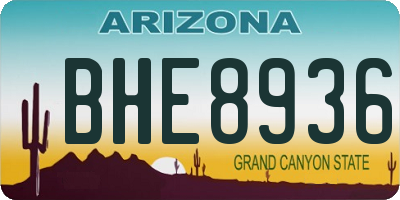 AZ license plate BHE8936