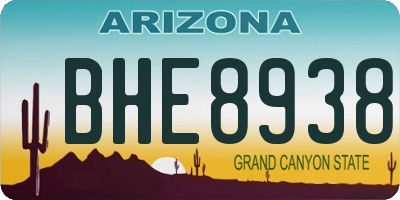 AZ license plate BHE8938