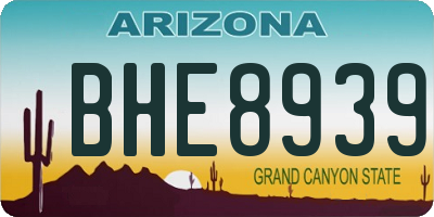 AZ license plate BHE8939