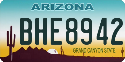 AZ license plate BHE8942