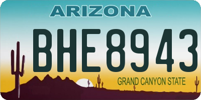 AZ license plate BHE8943