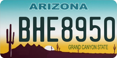 AZ license plate BHE8950