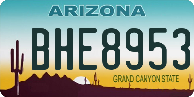 AZ license plate BHE8953