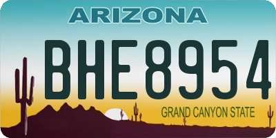 AZ license plate BHE8954