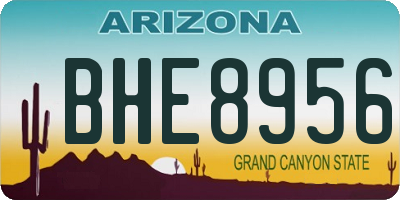 AZ license plate BHE8956