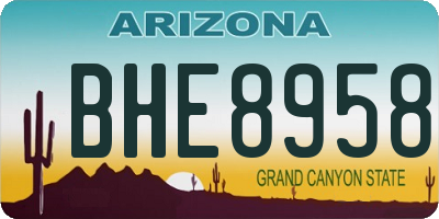 AZ license plate BHE8958