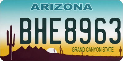 AZ license plate BHE8963