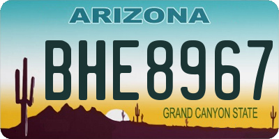 AZ license plate BHE8967