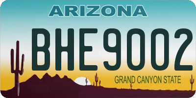 AZ license plate BHE9002