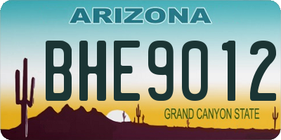 AZ license plate BHE9012