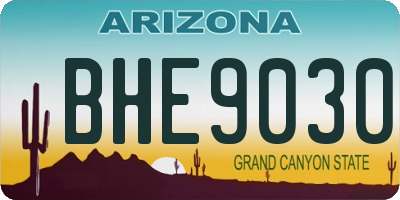 AZ license plate BHE9030