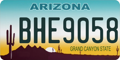 AZ license plate BHE9058