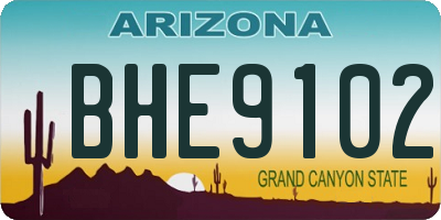 AZ license plate BHE9102