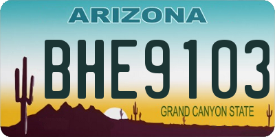 AZ license plate BHE9103