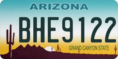 AZ license plate BHE9122