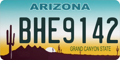 AZ license plate BHE9142