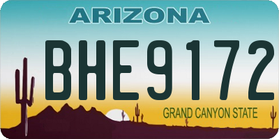 AZ license plate BHE9172