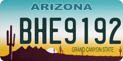 AZ license plate BHE9192
