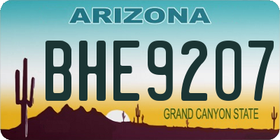 AZ license plate BHE9207