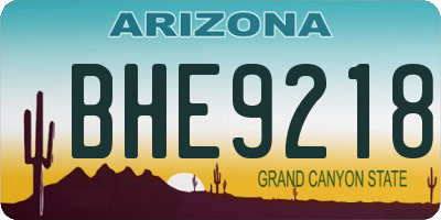 AZ license plate BHE9218