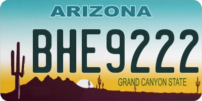 AZ license plate BHE9222