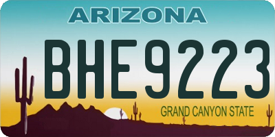 AZ license plate BHE9223