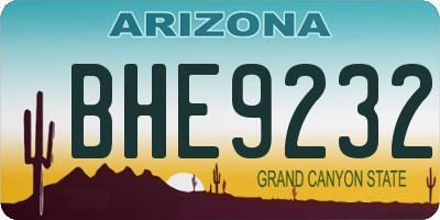 AZ license plate BHE9232