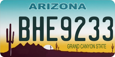 AZ license plate BHE9233