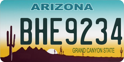 AZ license plate BHE9234