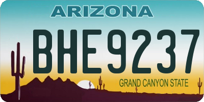 AZ license plate BHE9237