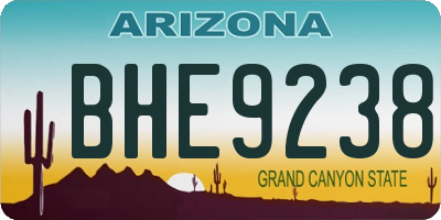 AZ license plate BHE9238