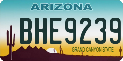 AZ license plate BHE9239