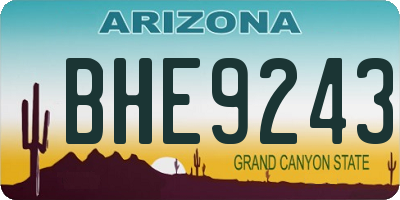 AZ license plate BHE9243