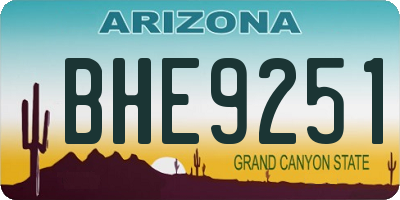 AZ license plate BHE9251