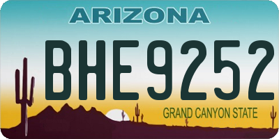 AZ license plate BHE9252