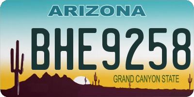 AZ license plate BHE9258